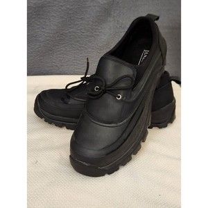 Lands End Mens 95948 Leather Rubber‎ Snow Waterproof Shoes 13D Black